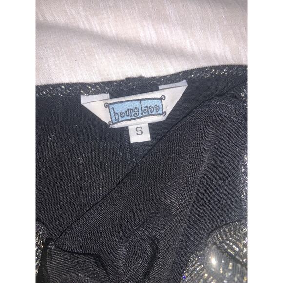 Vintage Asymmetrical Hem Shimmery black gothic y2k Cowl Neck dress Small - Picture 4 of 7